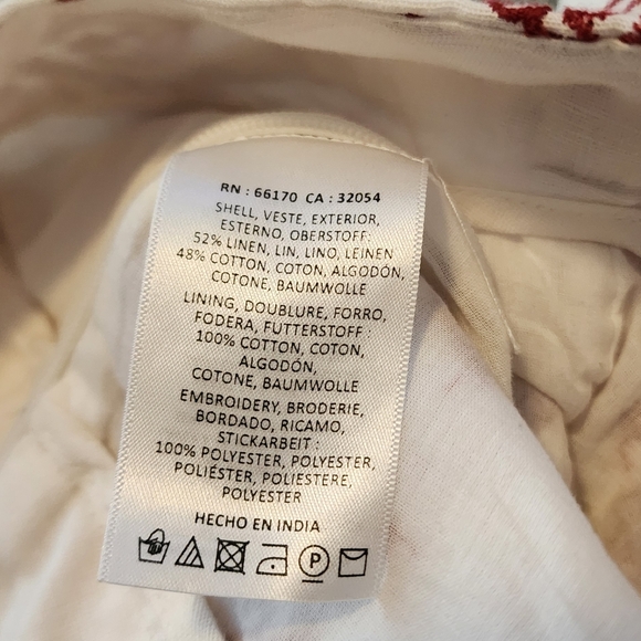 NWT Slane by Anthropologie (Ett:Twa) Cotton/linen White Wide‑Leg Pants Size 6 - Picture 2 of 9